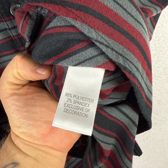 Duluth Trading Co Men's Striped Button Down Shirt - Red and Gray - Picture 7 of 11